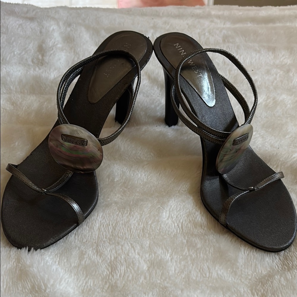 Nine West Black Strappy Heels